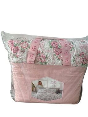 Paris Hilton Coquette Floral Comforter Set Full/Queen Pink Ribbon NIP 🎀